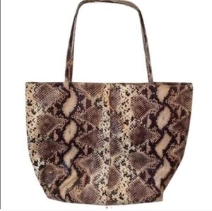 Saks Fifth Avenue Snakeskin Tote Bag